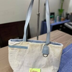 Prada Blue and Cream Tote Bag